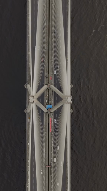 Vertical Aerial View of Bandra Worli Sea Link Mumbai Maharashtra