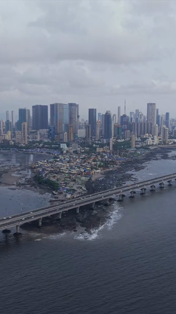 Vertical Aerial View of Bandra Worli Sea Link Mumbai Maharashtra
