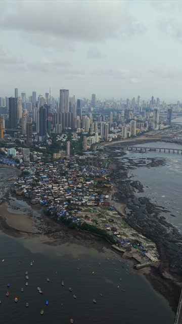 Vertical Aerial View of Bandra Worli Sea Link Mumbai Maharashtra