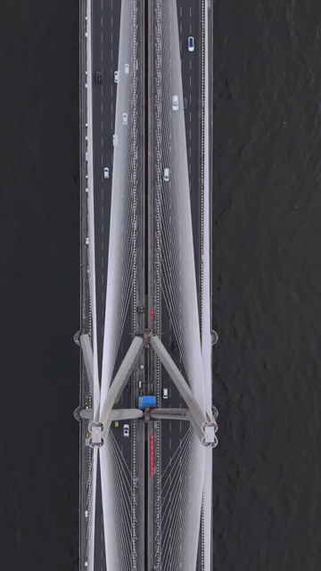 Vertical Aerial View of Bandra Worli Sea Link Mumbai Maharashtra
