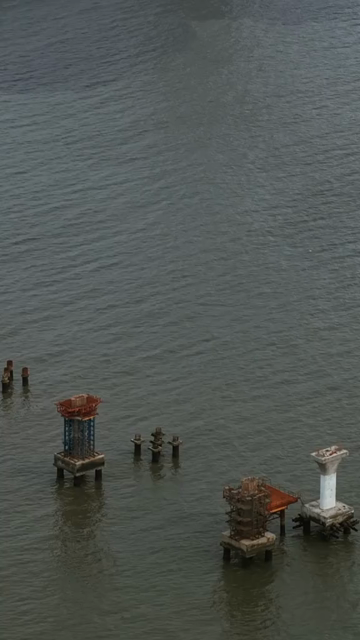 Vertical Aerial View of Bandra Worli Sea Link Mumbai Maharashtra