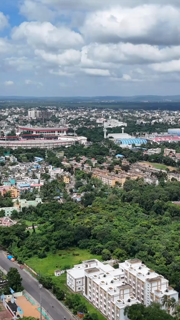 Vertical Aerial View of Barabati Stadium, Cuttack, Odisha, India