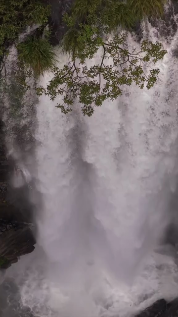 Vertical Aerial View of Barki Waterfall Amid Lush Green Forest Kolhapur Maharashtra