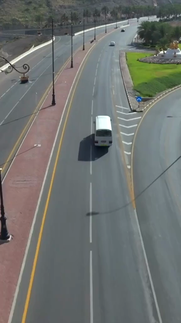 Vertical Aerial View of Bausher Al Amerat Mountain Road Muscat Oman