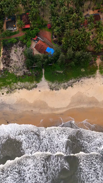Vertical Aerial View of Scenic Beach in Udupi Karnataka