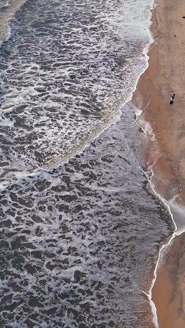 Vertical Aerial View of Scenic Beach in Udupi Karnataka