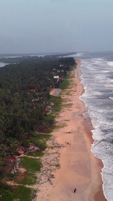 Vertical Aerial View of Scenic Beach in Udupi Karnataka
