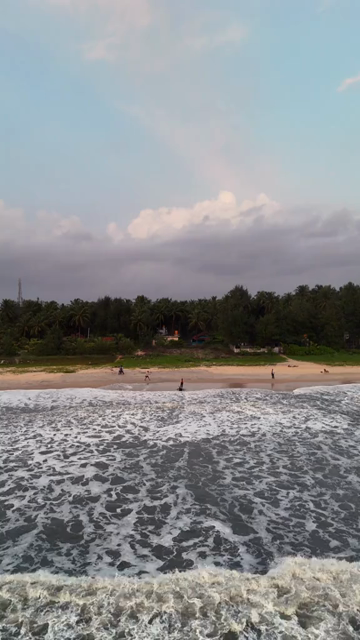 Vertical Aerial View of Scenic Beach in Udupi Karnataka