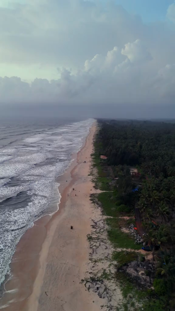 Vertical Aerial View of Scenic Beach in Udupi Karnataka