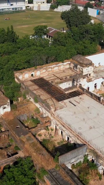 Vertical Aerial View of Benazir Palace, Historic Royal Palace in Bhopal