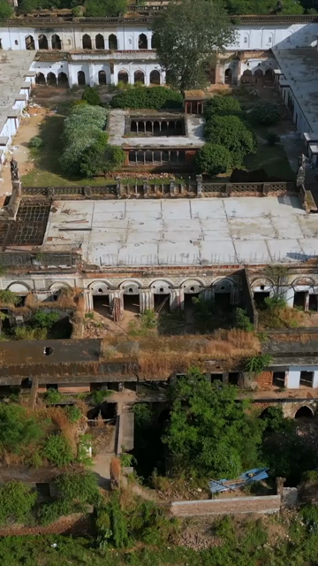 Vertical Aerial View of Benazir Palace, Historic Royal Palace in Bhopal