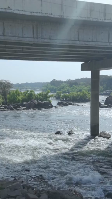 Vertical Aerial View of Betwa River, Orchha, Madhya Pradesh, India