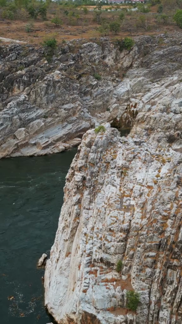 Vertical Aerial View of Bhedaghat, Jabalpur, Madhya Pradesh, India