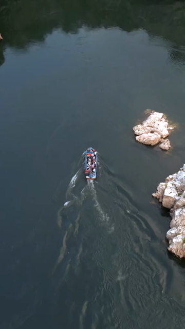 Vertical Aerial View of Bhedaghat, Jabalpur, Madhya Pradesh, India