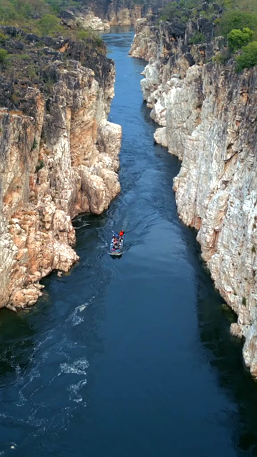 Vertical Aerial View of Bhedaghat, Jabalpur, Madhya Pradesh, India