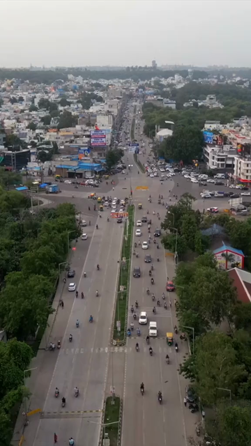 Vertical Aerial View of Bhopal City Traffic and Urban Road, Madhya Pradesh India