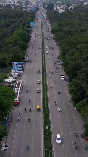 Vertical Aerial View of Bhopal City Traffic and Urban Road, Madhya Pradesh India