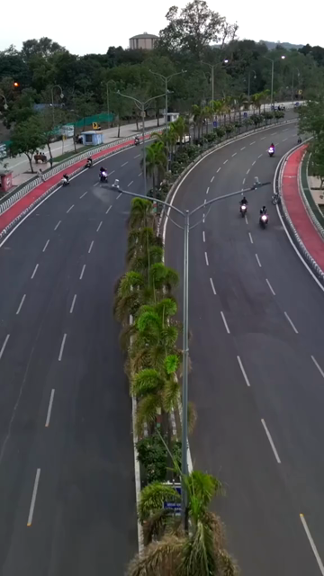 Vertical Aerial View of Bhopal City Traffic and Urban Road, Madhya Pradesh India