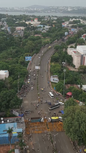 Vertical Aerial View of Bhopal City Urban Road and Residential Landscape Madhya Pradesh India