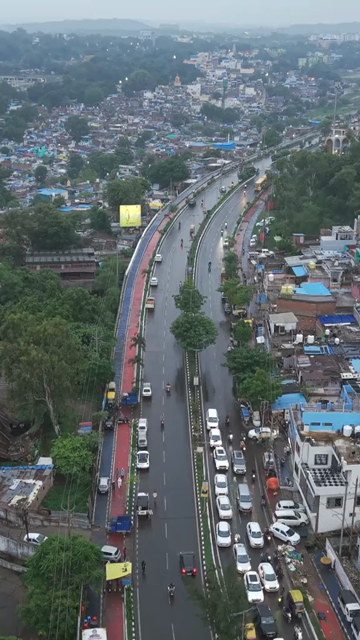 Vertical Aerial View of Bhopal City Urban Road and Residential Landscape Madhya Pradesh India
