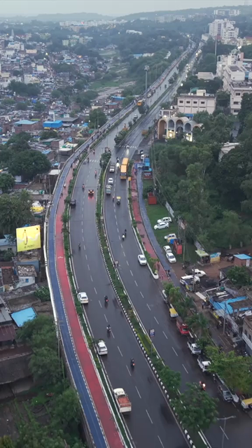 Vertical Aerial View of Bhopal City Urban Road and Residential Landscape Madhya Pradesh India