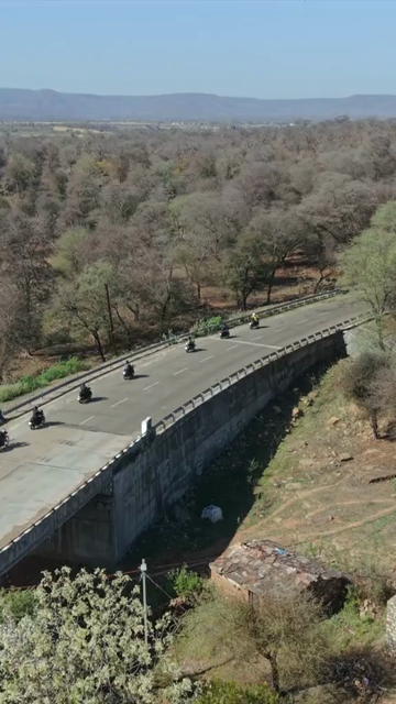 Vertical Aerial View of Bikers on Highway Near Shivpuri Madhya Pradesh
