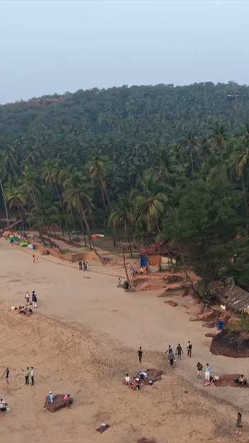 Vertical Aerial View of Bogmalo Beach and Rocky Coastline Near Vasco da Gama Goa