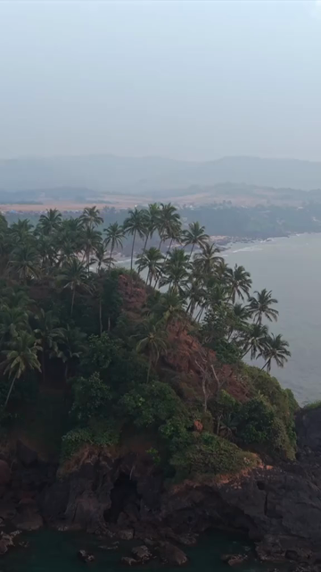 Vertical Aerial View of Bogmalo Beach and Rocky Coastline Near Vasco da Gama Goa