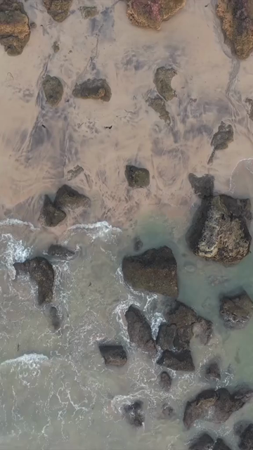 Vertical Aerial View of Bogmalo Beach and Rocky Coastline Near Vasco da Gama Goa