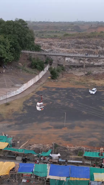 Vertical Aerial View of Cable Car, Bhedaghat, Jabalpur, Madhya Pradesh