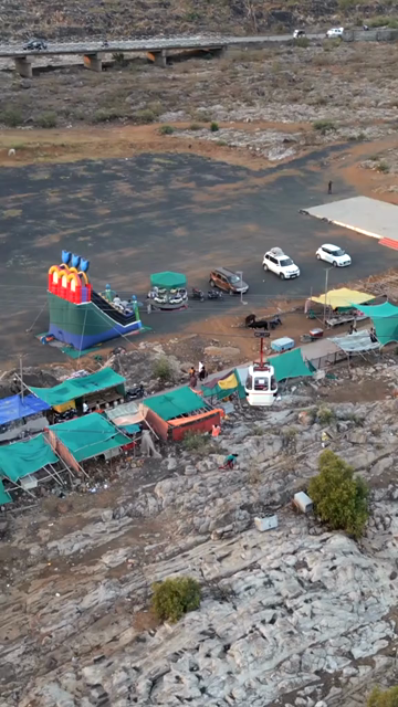 Vertical Aerial View of Cable Car, Bhedaghat, Jabalpur, Madhya Pradesh