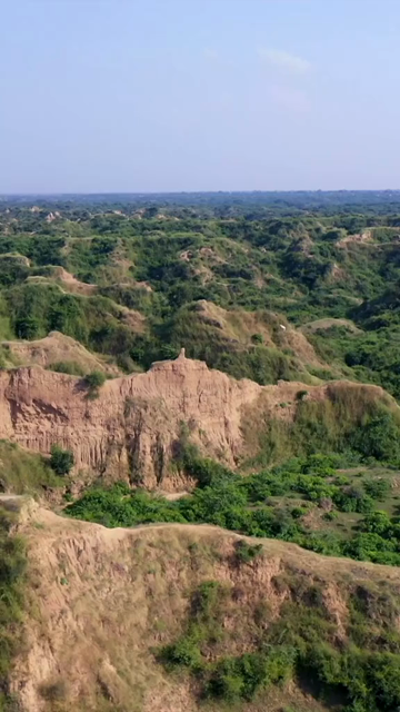Vertical Aerial View of Chambal Ravines Madhya Pradesh India