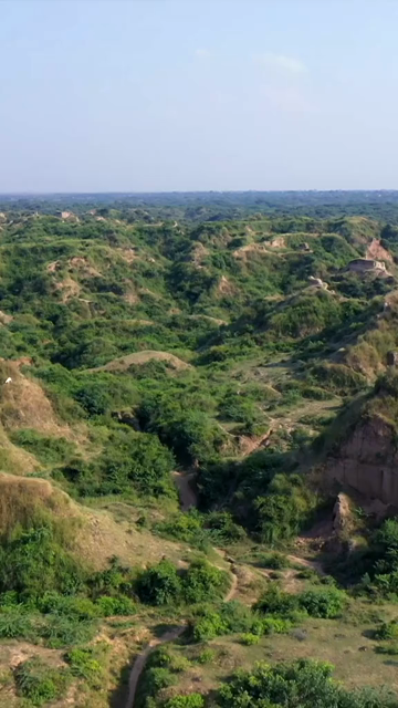 Vertical Aerial View of Chambal Ravines Madhya Pradesh India