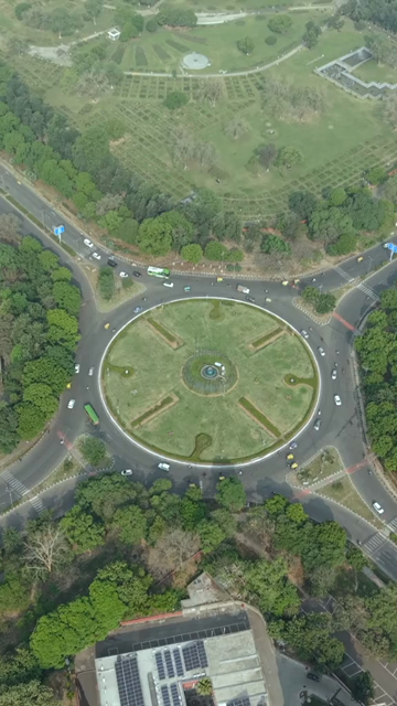 Vertical Aerial View of Chandigarh Cityscape and Urban Infrastructure in India