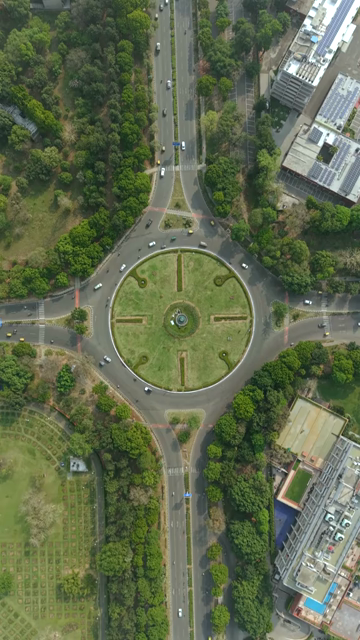 Vertical Aerial View of Chandigarh Cityscape and Urban Infrastructure in India