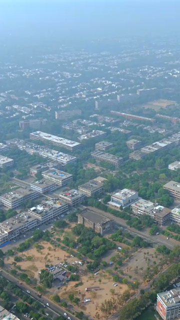 Vertical Aerial View of Chandigarh Cityscape and Urban Infrastructure in India