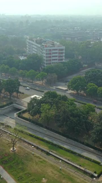 Vertical Aerial View of Chandigarh Cityscape and Urban Infrastructure in India