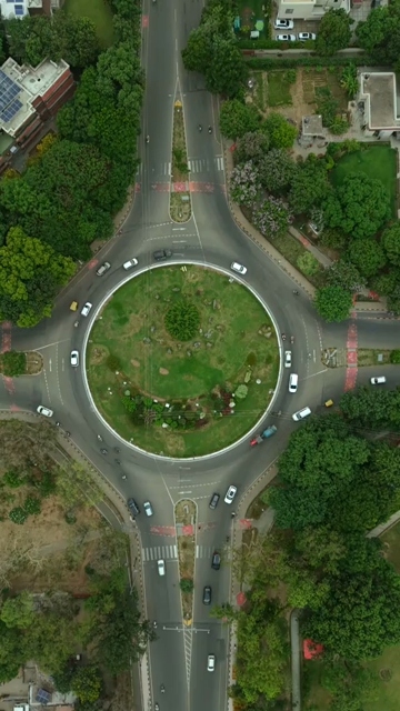 Vertical Aerial View of Chandigarh Cityscape and Urban Infrastructure in India