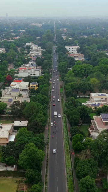 Vertical Aerial View of Chandigarh Cityscape and Urban Infrastructure in India