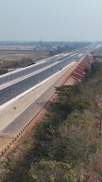 Vertical Aerial View of Chandikhole–Paradip Highway NH-53 in Odisha India