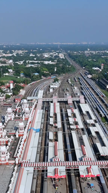 Vertical Aerial View of Charbagh Railway Station Lucknow India