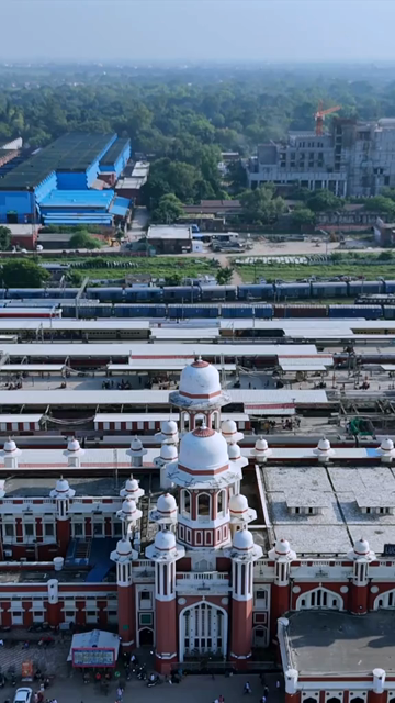Vertical Aerial View of Charbagh Railway Station Lucknow India