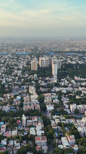Vertical Aerial View of Chennai Cityscape Tamil Nadu India