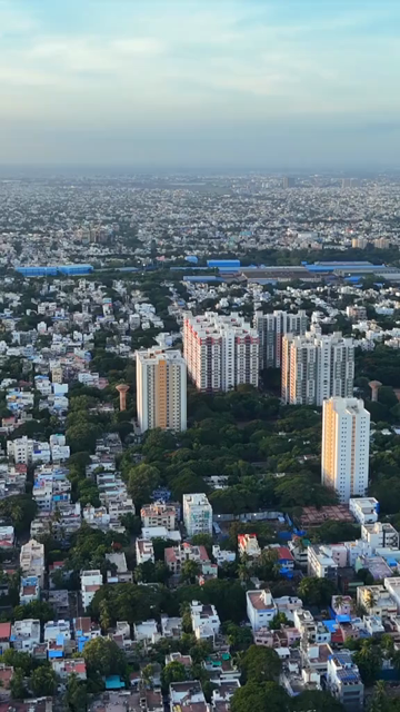 Vertical Aerial View of Chennai Cityscape Tamil Nadu India