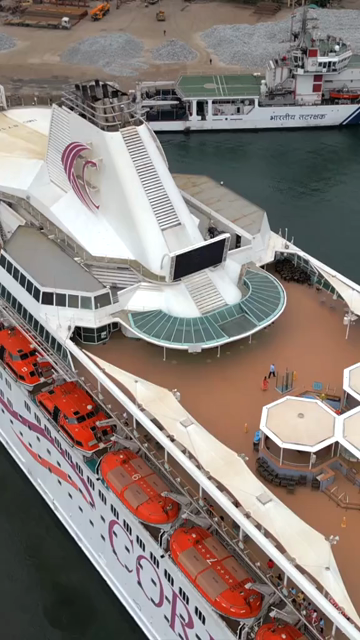 20th August 2026 : Vertical Aerial View of Chennai Port with Cruise Ship Tamil Nadu India