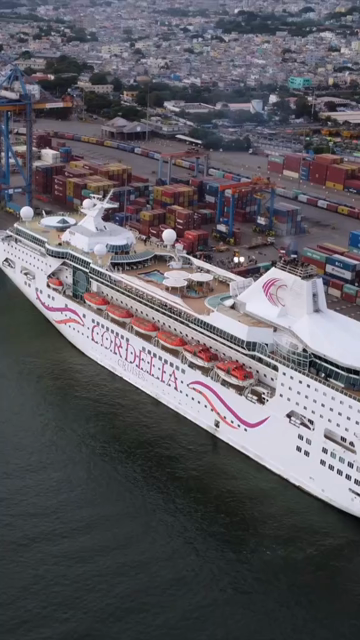 20th August 2026 : Vertical Aerial View of Chennai Port with Cruise Ship Tamil Nadu India