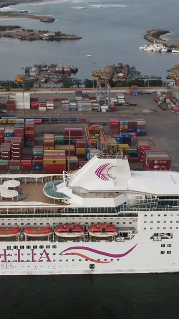 20th August 2026 : Vertical Aerial View of Chennai Port with Cruise Ship Tamil Nadu India