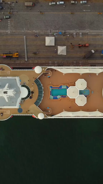 Vertical Aerial View of Chennai Port with Cruise Ship Tamil Nadu India