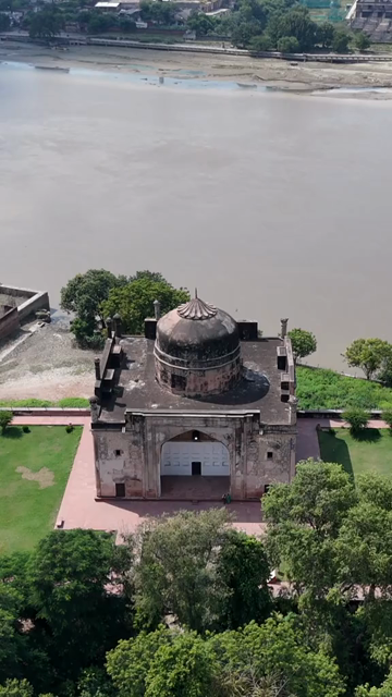 Vertical Aerial View of Chini Ka Rauza in Agra India