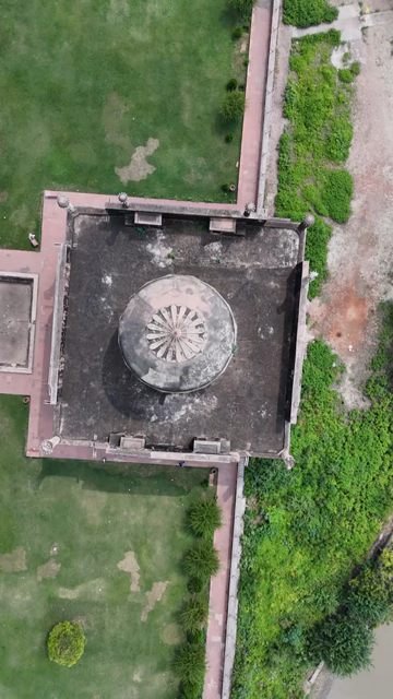 Vertical Aerial View of Chini Ka Rauza in Agra India